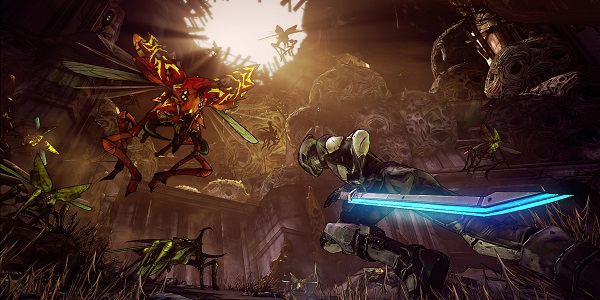 Cyborg Ninjas who speaks in haiku about to slice up a giant insect with an electro blade. If that didn't appeal to you then seek help.