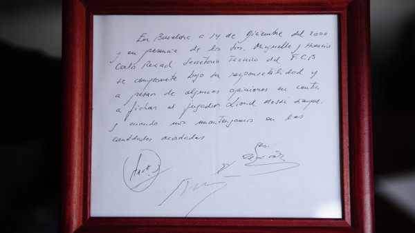 FC Barcelona's Leo Messi, from Argentina, celebrates after scoring against Albacete during their Spanish League soccer match in Barcelona, Spain, Sunday, May 1, 2005. Barcelona won 2-0. (AP Photo/Bernat Armangue)