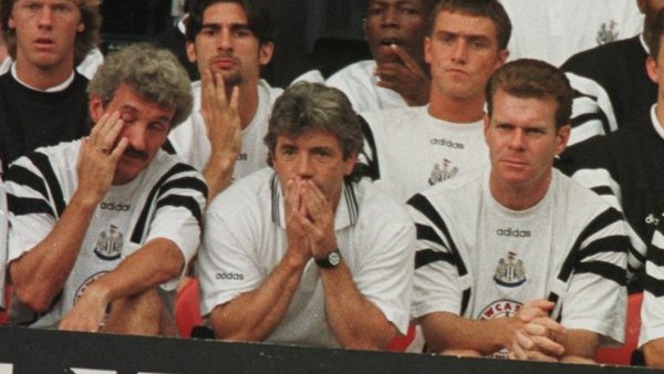 11-Aug-96. FA Charity Shield. Manchester United v Newcastle United. The Newcastle bench