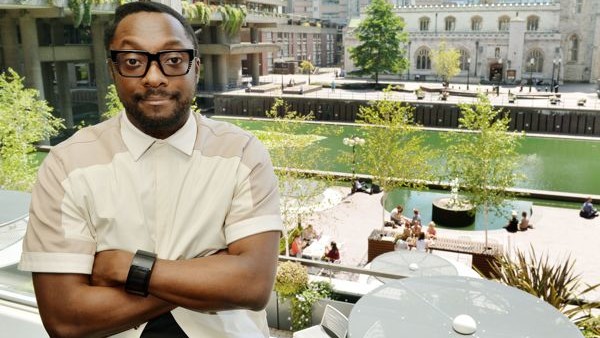 American singer-songwriter and producer Will.i.am at the Barbican in the City of London, where his new song is the subject at one of the instillations at the Digital Revolution Exhibition.