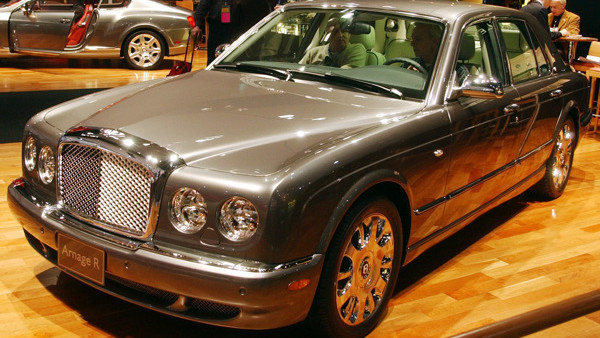 The Bentley Arnage R, foreground, and the Bentley Continental GT are shown on the floor of the North American International Auto Show in Detroit, Monday, Jan. 10, 2005. (AP Photo/Carlos Osorio)