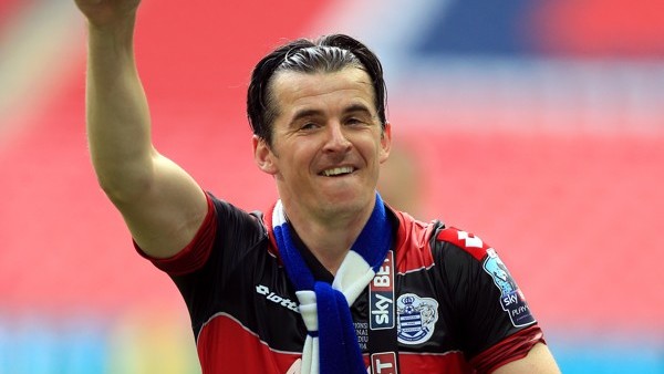Queens Park Rangers' Joey Barton celebrates promotion