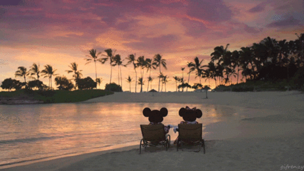 Mickey And Minnie On The Beach