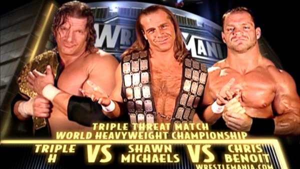 Wrestlemania 20 Triple H Vs Chris Benoit Vs Shawn Michaels