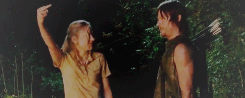 The Walking Dead Beth And Darly Flipping Off Burning Building Gif Gif