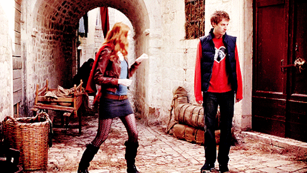 Doctor Who Amy Pond Punching Rory Williams