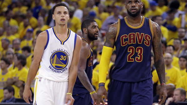 Featured, Features, Lists, LeBron James, Steph Curry, Cleveland Cavaliers, Golden State Warriors, Golden State Warriors guard Stephen Curry (30) and Cleveland Cavaliers forward LeBron James (23) walk on the floor during the second half of Game 1 of basket