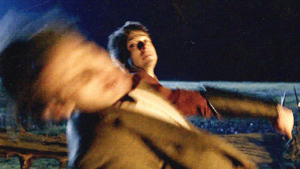 Doctor Who Rory Punching The Doctor in The Big Bang Gif
