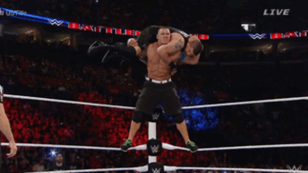 John Cena Kevin Owens second rope AA Battleground 2015