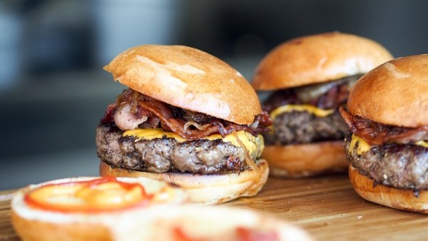 burgers with bacon