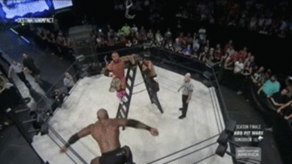 bobby lashley eric young king of the mountain spear ladder
