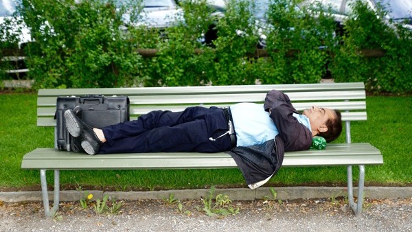 sleeping businessman