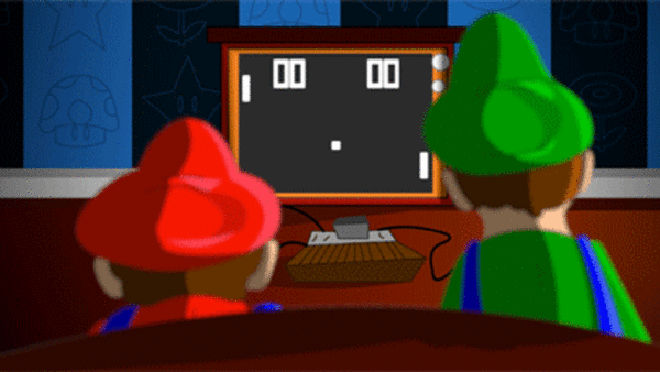 gamers mario luigi pong