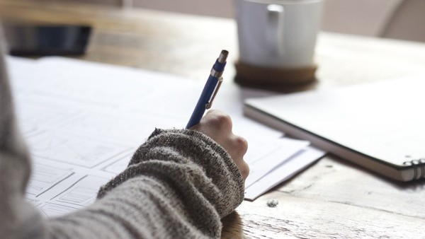 working writing coffee