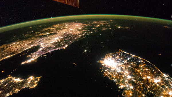 North korea at night