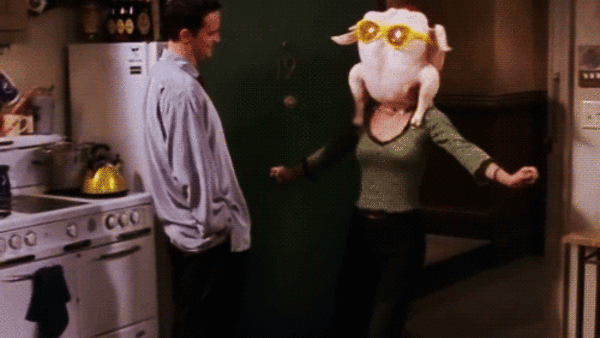 Friends Chandler Monica Turkey Thanksgiving