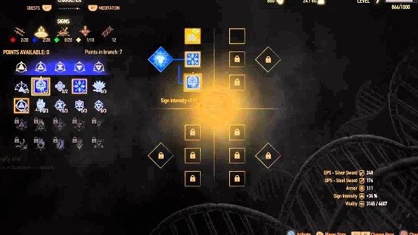 witcher 3 levelling level up
