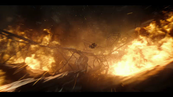 Batman V Superman Metropolis Bridge Burnt
