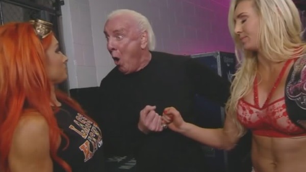 WWE TLC 2015 Ric Flair Becky Lynch Charlotte