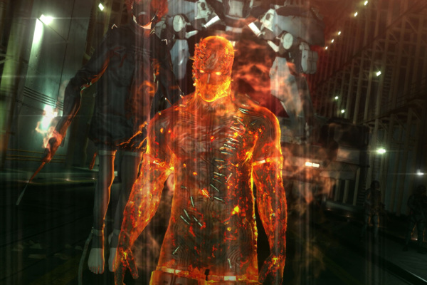 Metal gear solid V The phantom pain man on fire