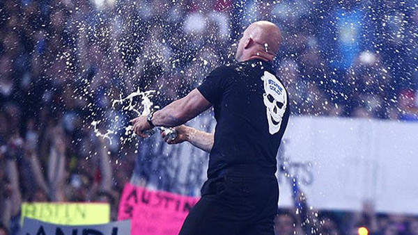 Steve Austin WrestleMania 25 beer bash toast