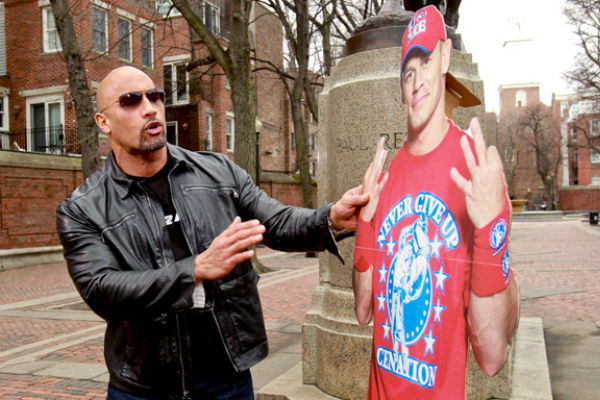 The Rock John Cena cardboard cutout