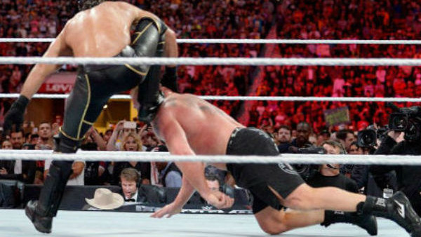 seth rollins curbstomp brock lesnar
