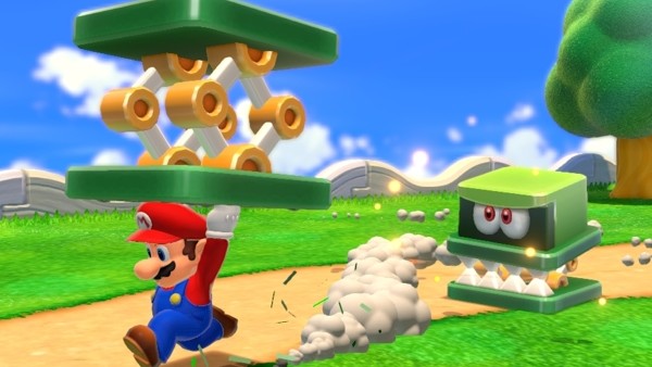 Super Mario Running Away From Enemy