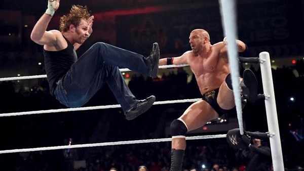 dean ambrose triple h roadblock