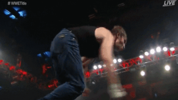 Dean Ambrose Triple H Elbow Drop Crotch Chop Roadblock