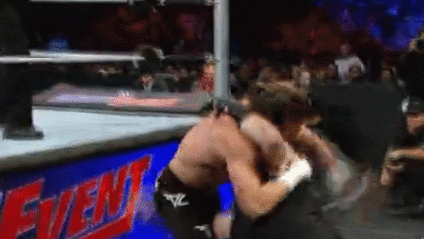 kevin owens fallaway slam dolph ziggler barricade.gif