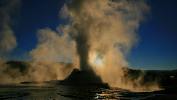Steam phase eruption of Castle Geyser
