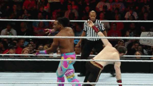 Roman Reigns AJ Styles Back Body Drop Extreme Rules 2016