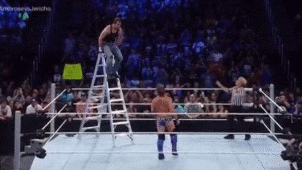 Elbow Drop Off Ladder Ambrose Jericho Smackdown