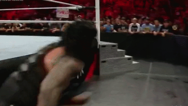 Roman Reigns Spear Before Suspension