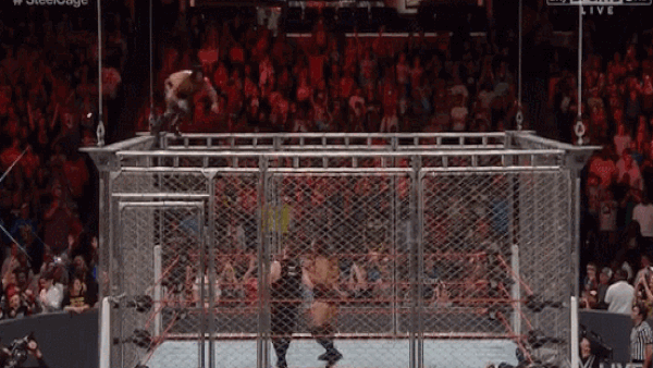 Rollins Dive Off Cage Raw