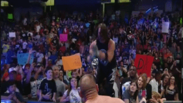Aj Styles Forearm Cena Off Barricade Smackdown