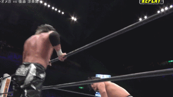 Kenny Omega Crash Through Table Slo Mo