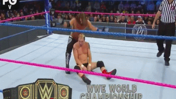 AJ Styles Rear Chin Lock James Ellsworth