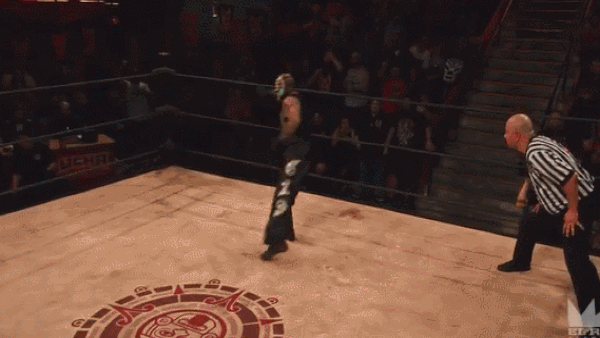 Rey Mysterio Corkscrew Fist Bump