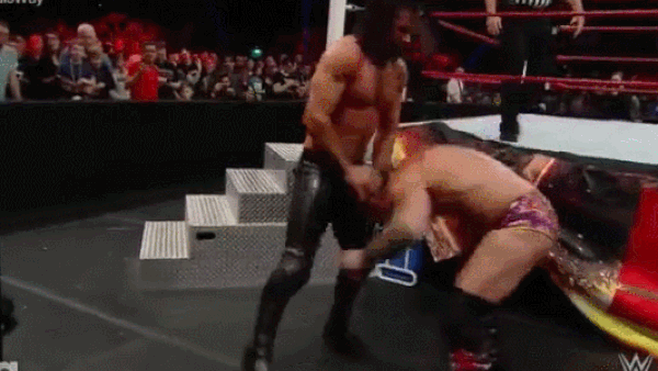 Rollins Powerbomb Jericho Strowman Table