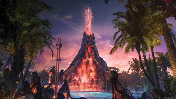 Universal Volcano Bay At Night