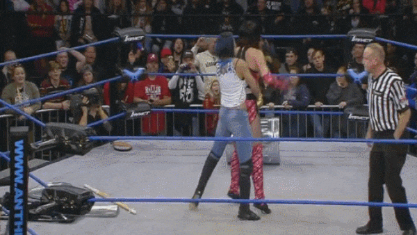 Jade German Suplex Rosemary Onto Tacks