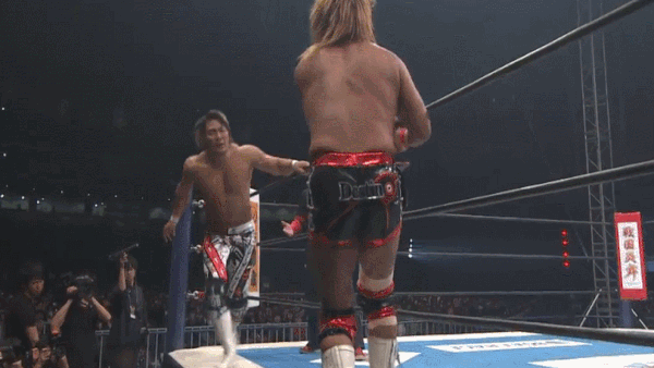 Tanahashi Sling Blade Apron Wrestle Kingdom 11