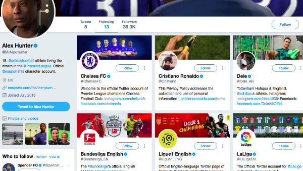FIFA 18 Alex Hunter Twitter