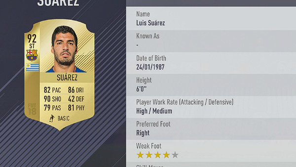 FIFA 18 Suarez