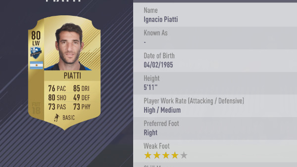 FIFA 18 Piatti
