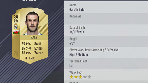 FIFA 18 Bale
