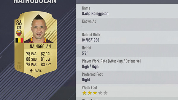 Radja Nainggolan FIFA 18