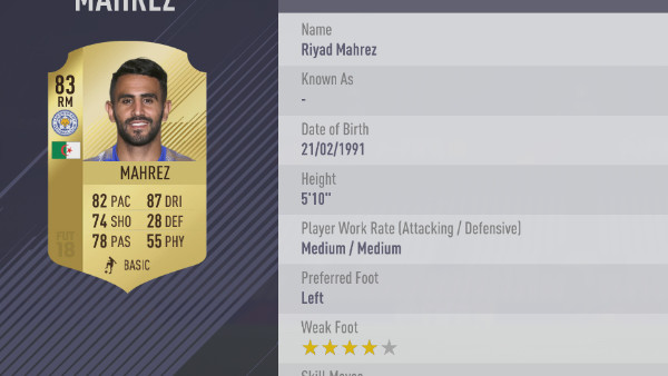 FIFA 18 Mahrez